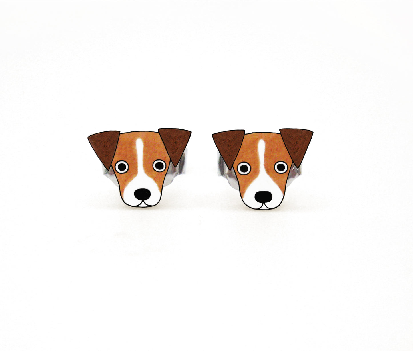 Tiny Jack Russell Terrier Stud Earrings #1 | Hypoallergenic Handmade Dog Mom Jewelry