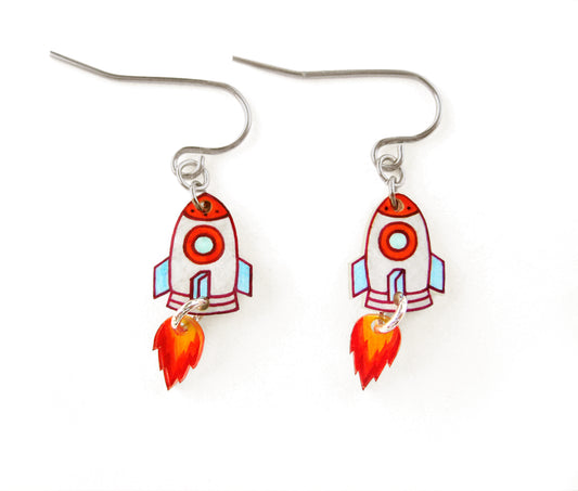 Rocket Dangle Earrings | Handmade Funky Jewelry