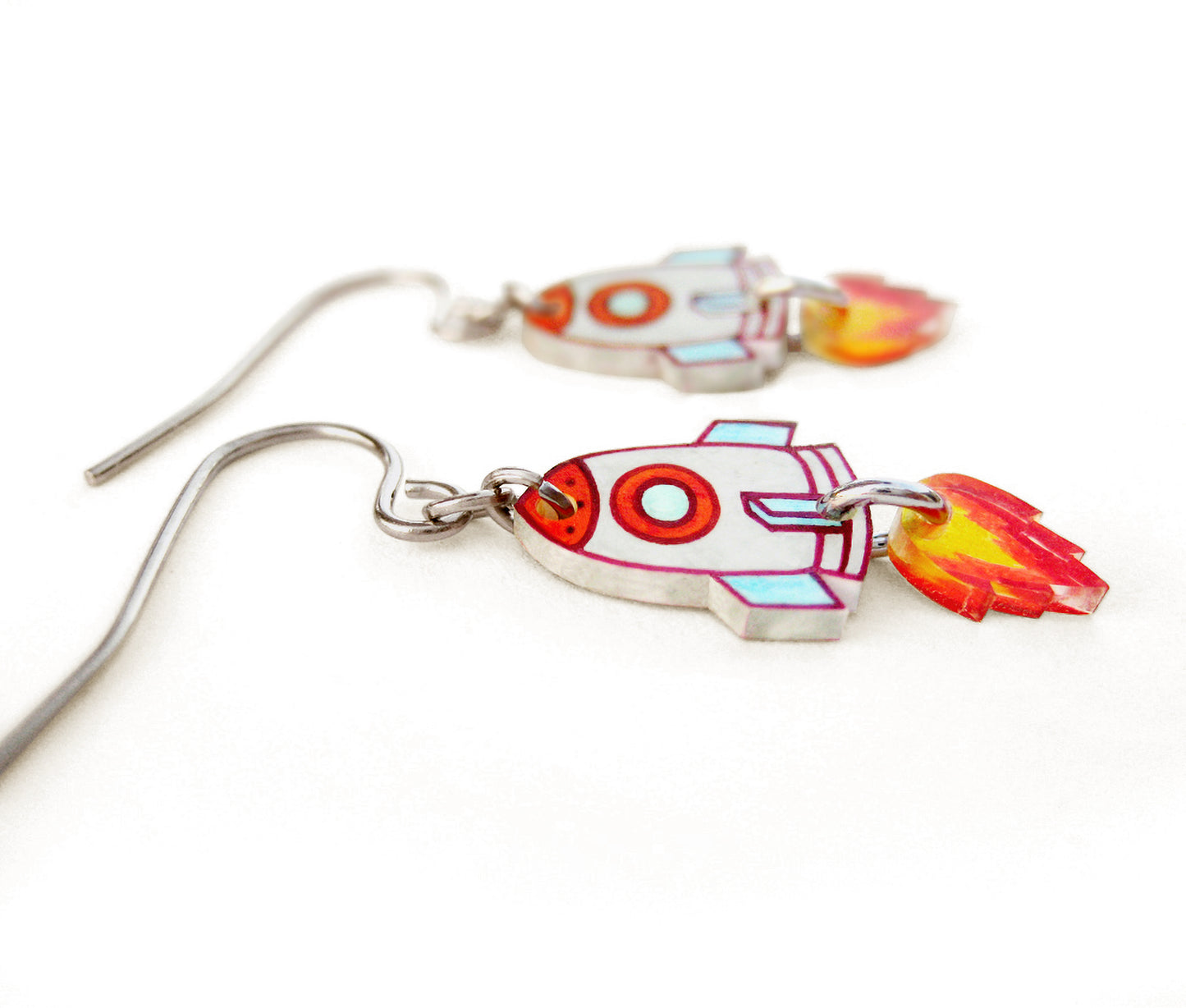 Rocket Dangle Earrings | Handmade Funky Jewelry