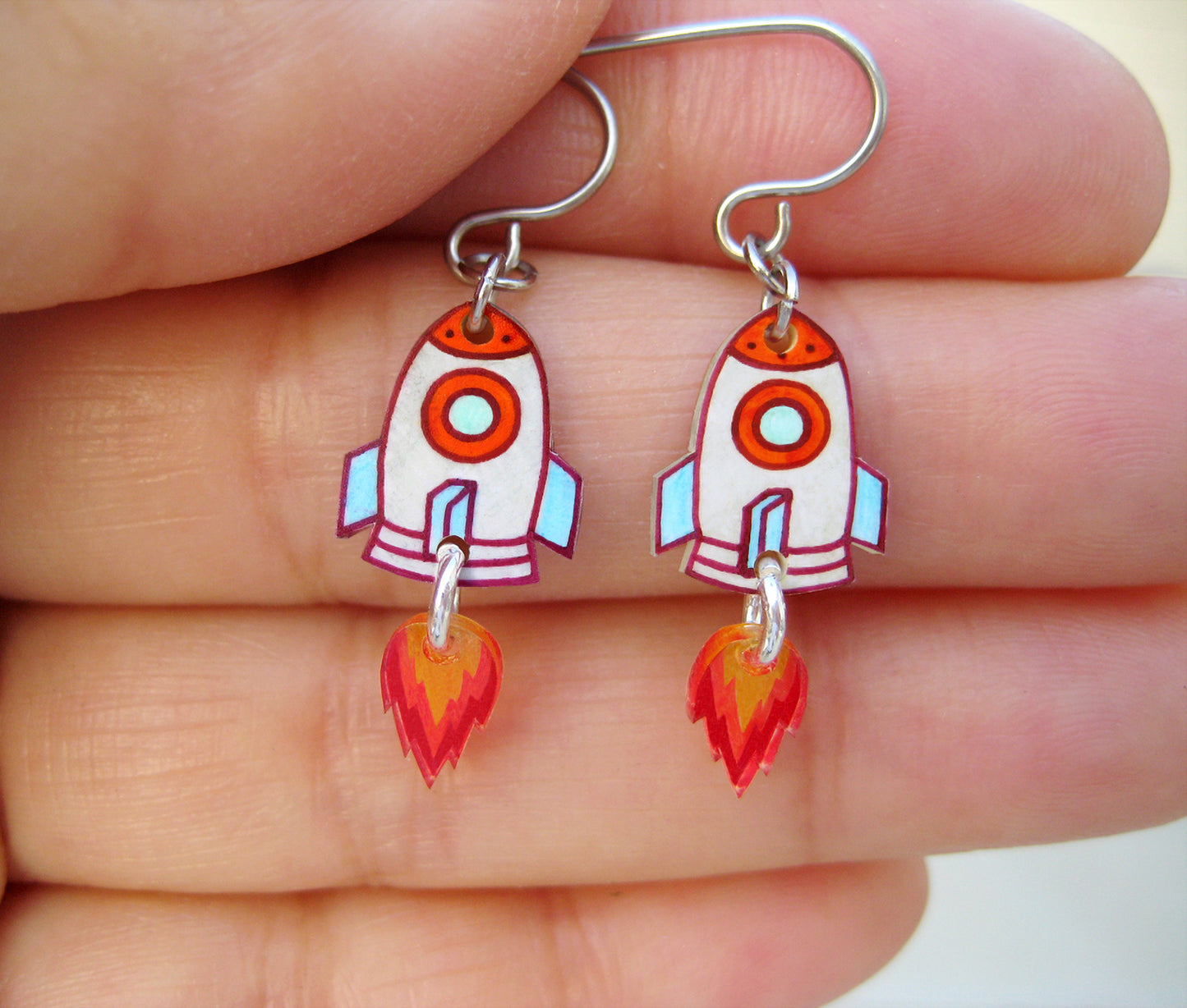 Rocket Dangle Earrings | Handmade Funky Jewelry