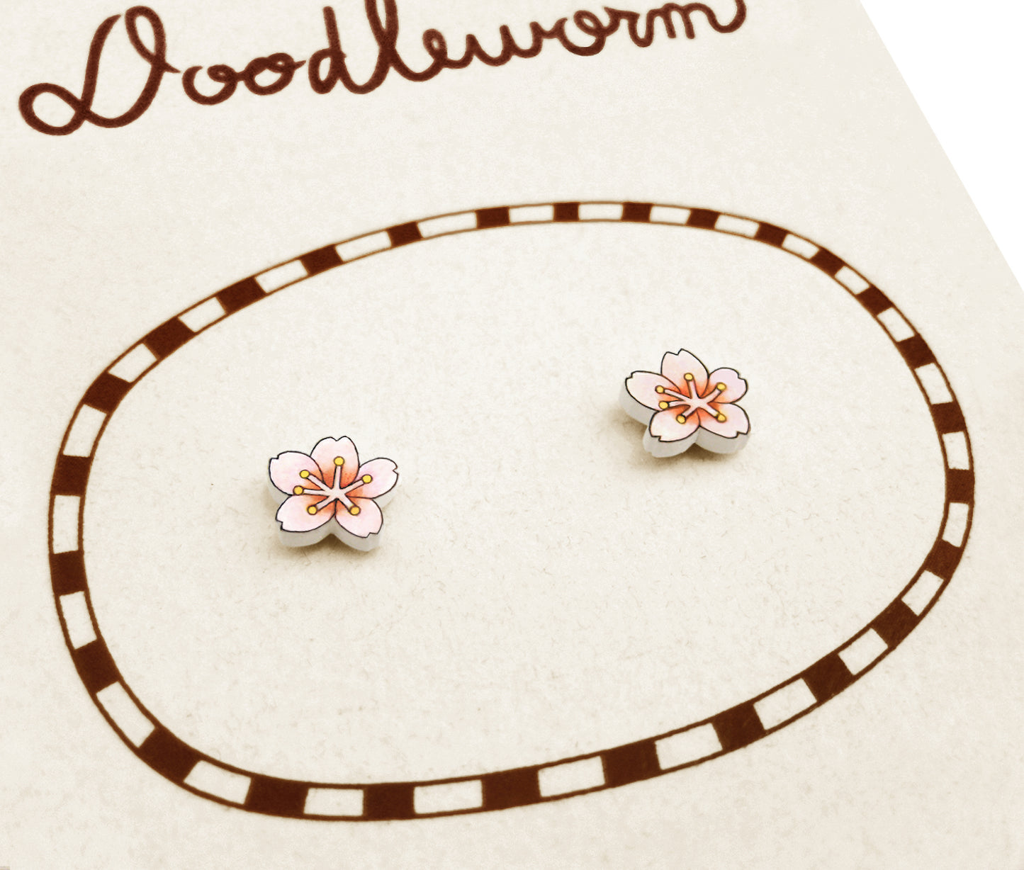 Tiny Sakura Cherry Blossom Stud Earrings | Handmade Pink Flower Jewelry