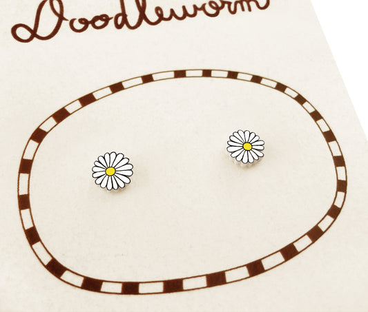 Tiny Daisy Flower Stud Earrings | Hypoallergenic Handmade Jewelry