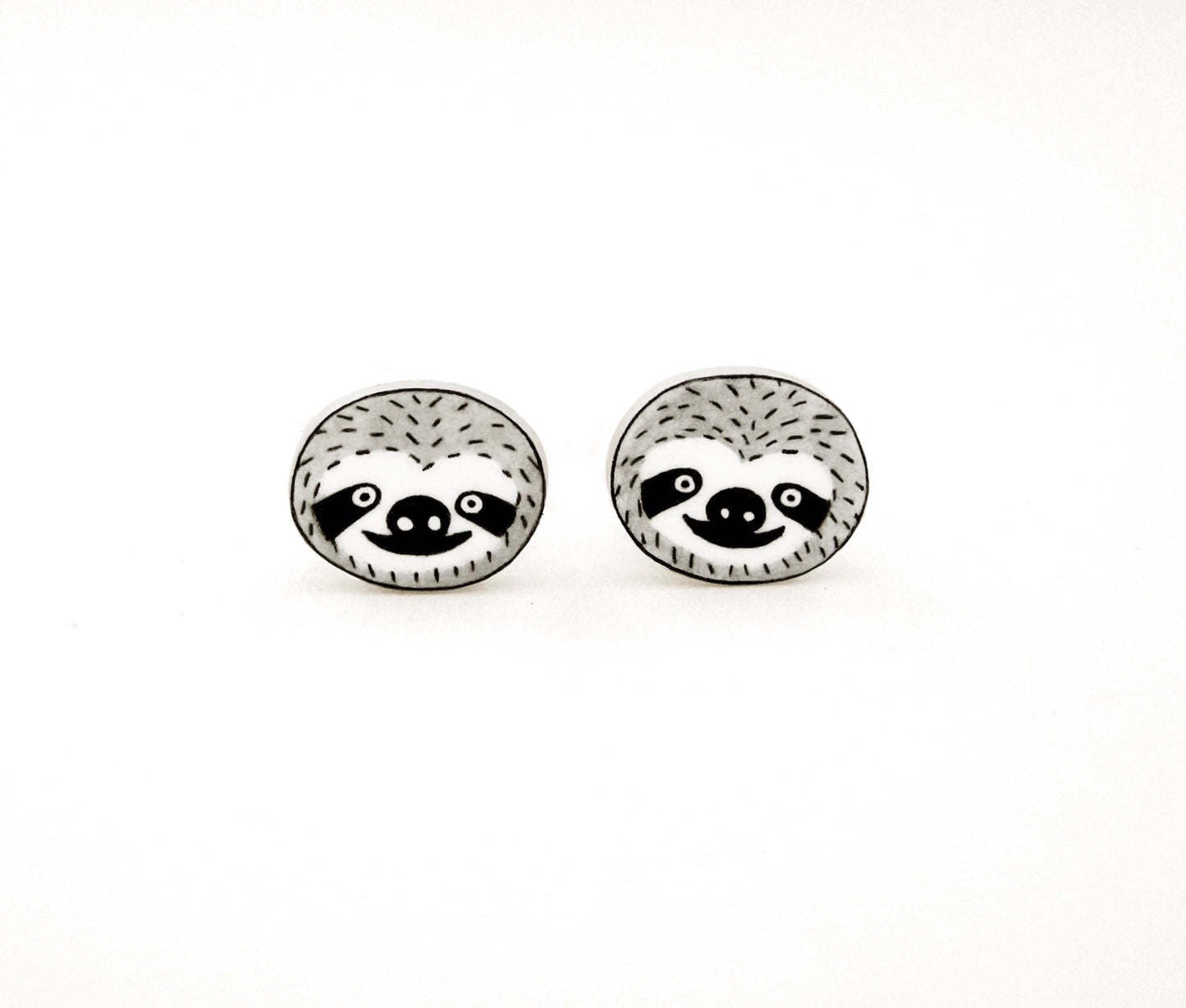 Tiny Sloth Stud Earrings | Hypoallergenic Cute Handmade Jewelry