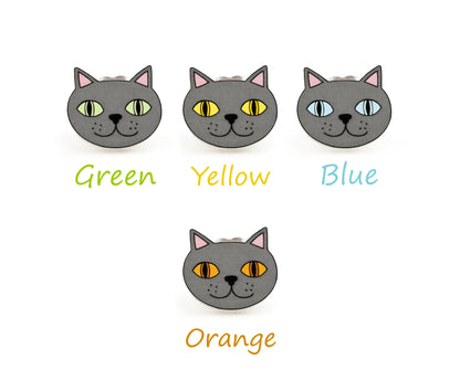 Blue British Shorthair Cat Pin | Unique Gray Cat Brooch