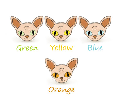 Sphynx Hairless Cat Pin | Beige Cream Fawn Cat Brooch