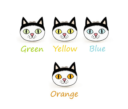 Black & White Tuxedo Cat Pin #3 | Personalized Pet Lover Gift