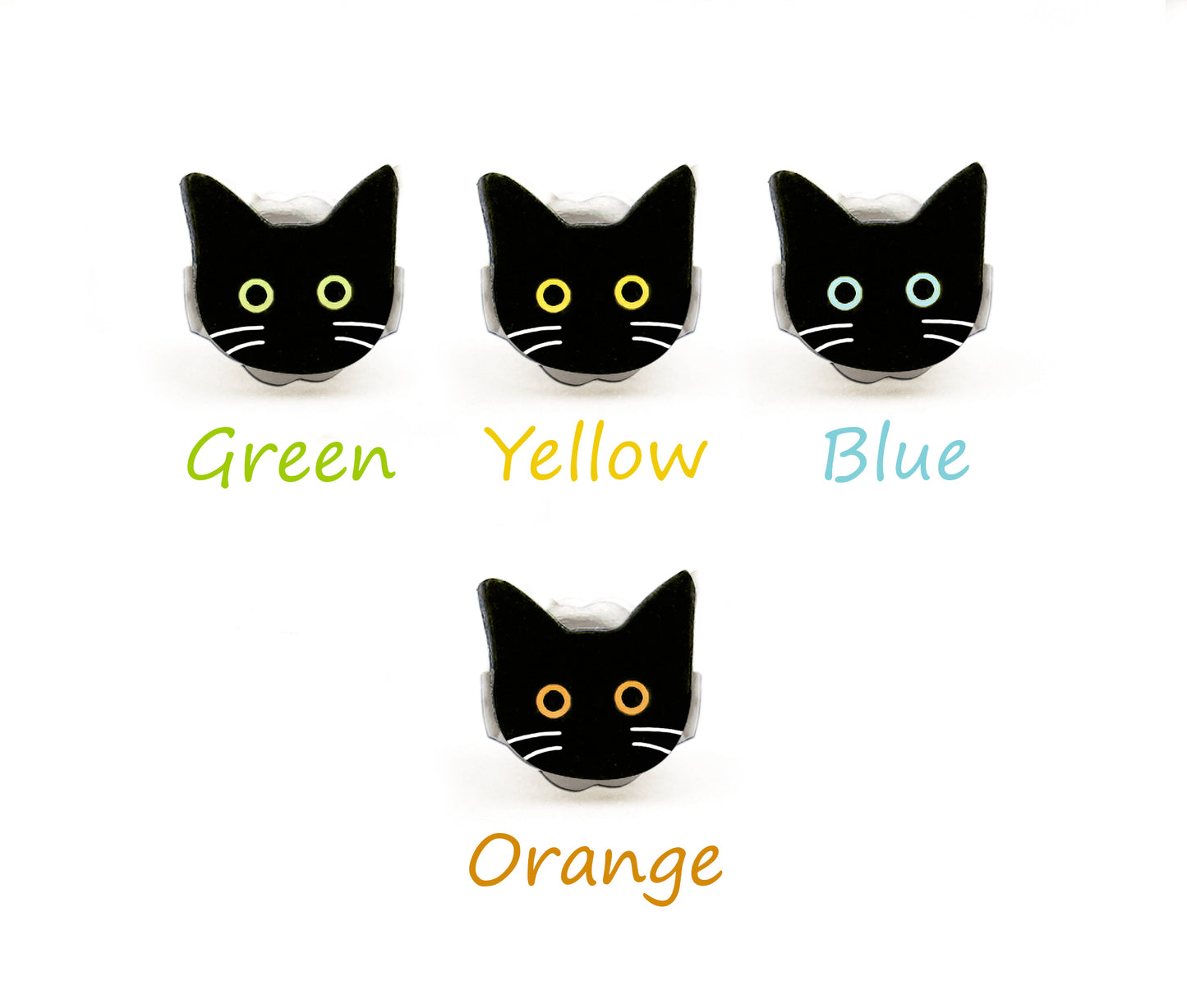 Black Cat with White Whiskers Pin | Handcrafted Cute Halloween Brooch