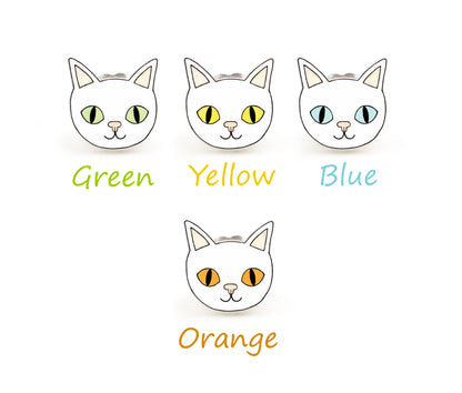 White Cat Pin | Handmade Pet Brooch