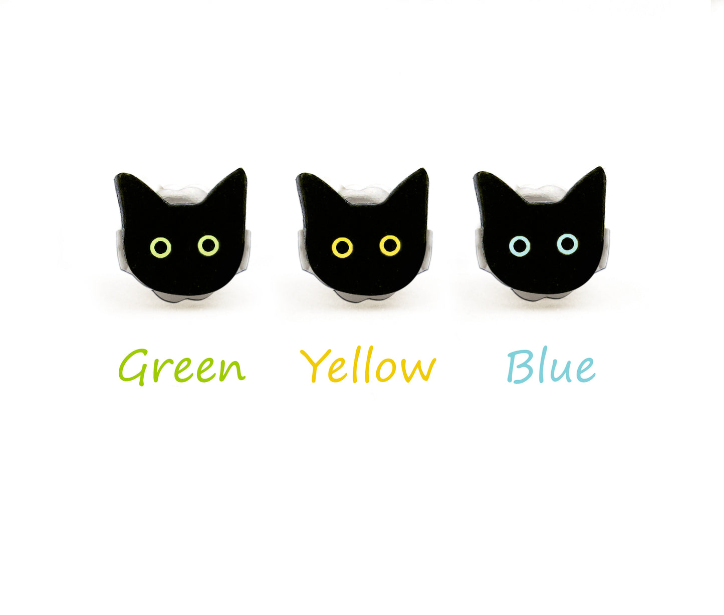 Black Cat Stud Earrings