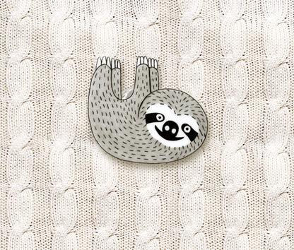 Hanging Sloth Pin | Handcrafted Fun Animal Gift