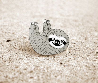 Hanging Sloth Pin | Handcrafted Fun Animal Gift