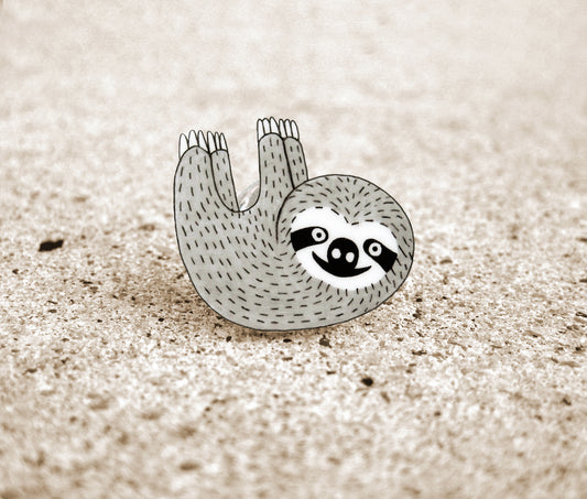 Hanging Sloth Pin | Handcrafted Fun Animal Gift