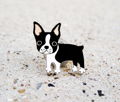 Boston Terrier Pin (Whole Body) | Handmade Dog Brooch