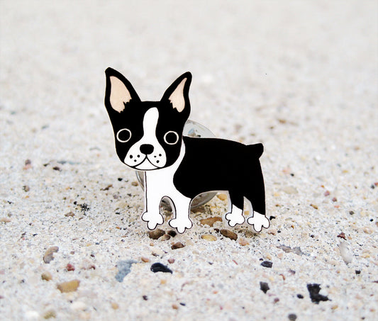 Boston Terrier Pin (Whole Body) | Handmade Dog Brooch