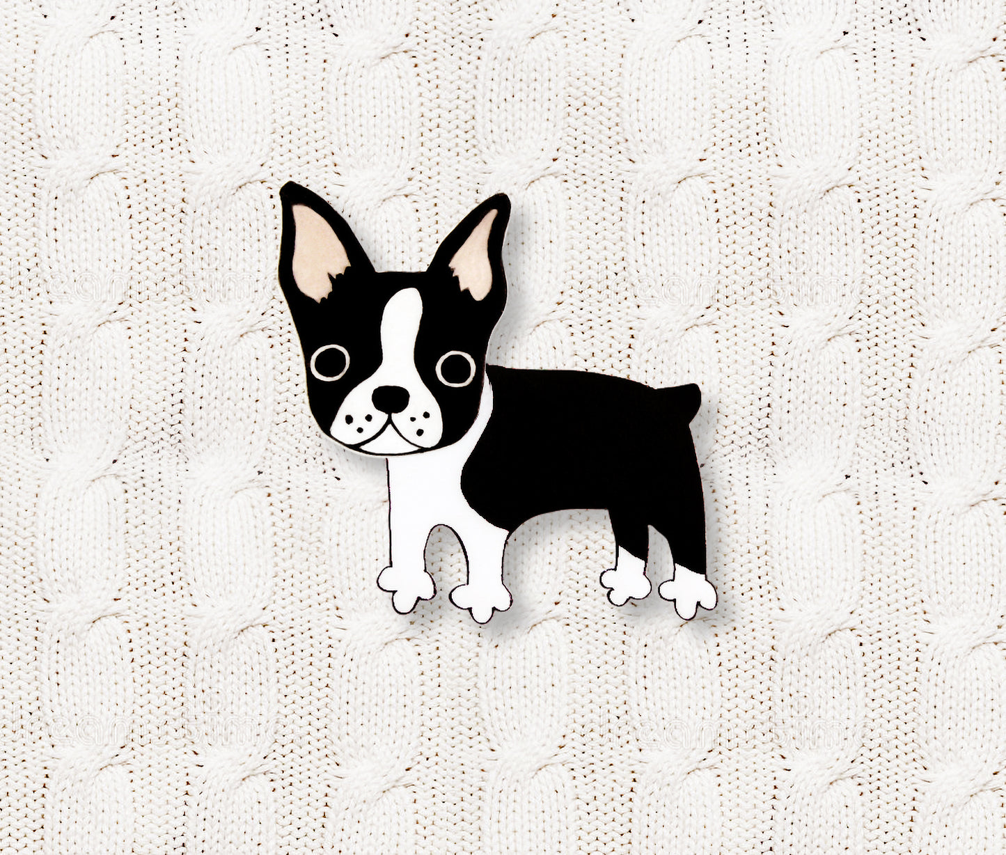Boston Terrier Pin (Whole Body) | Handmade Dog Brooch