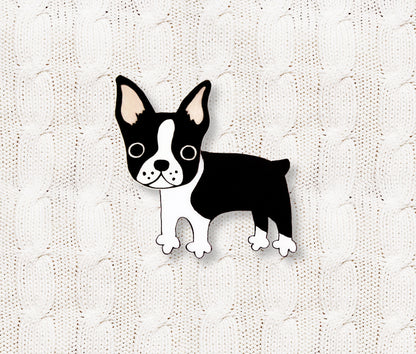 Boston Terrier Pin (Whole Body) | Handmade Dog Brooch