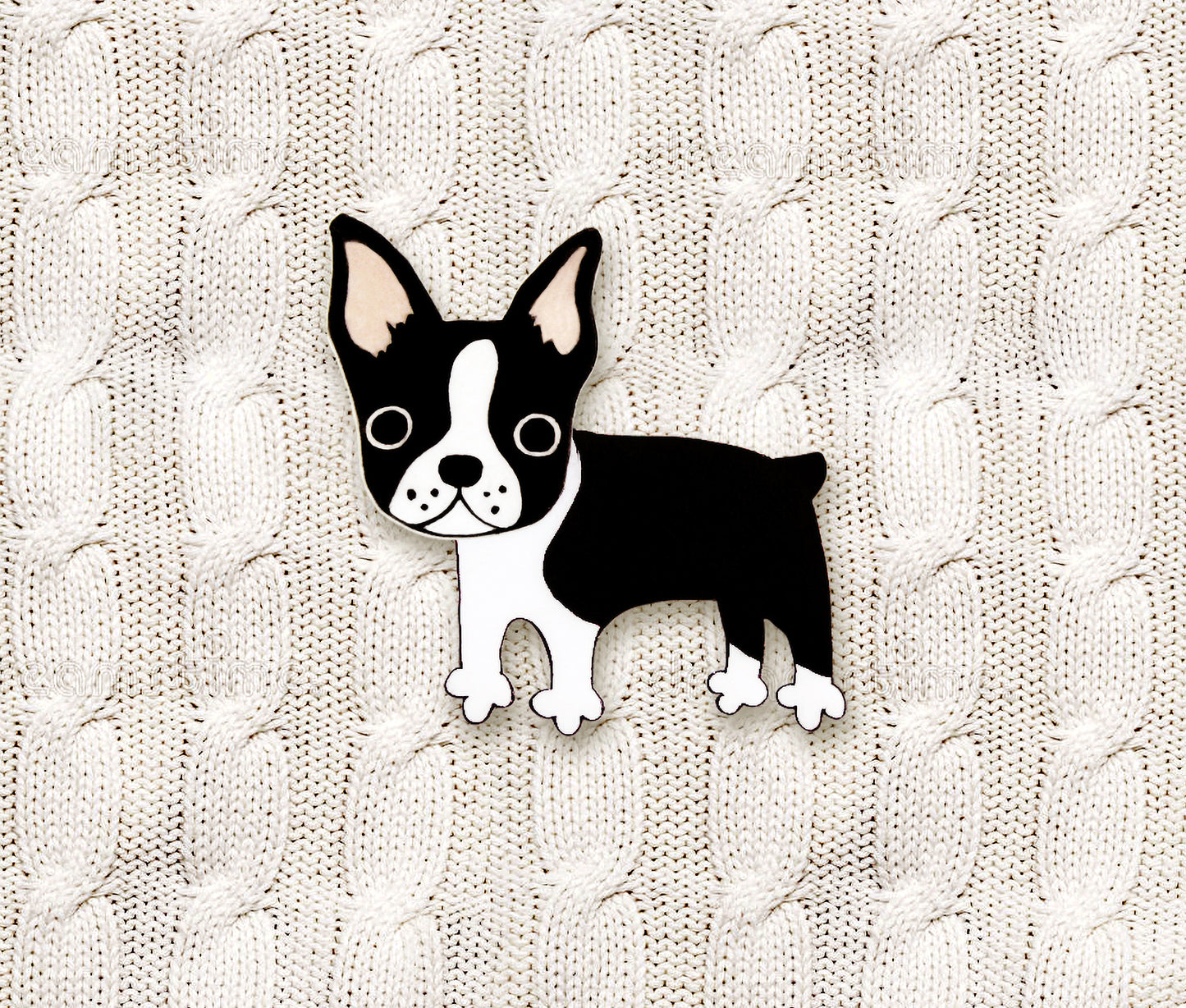 Boston Terrier Pin (Whole Body) | Handmade Dog Brooch