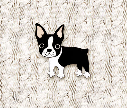 Boston Terrier Pin (Whole Body) | Handmade Dog Brooch