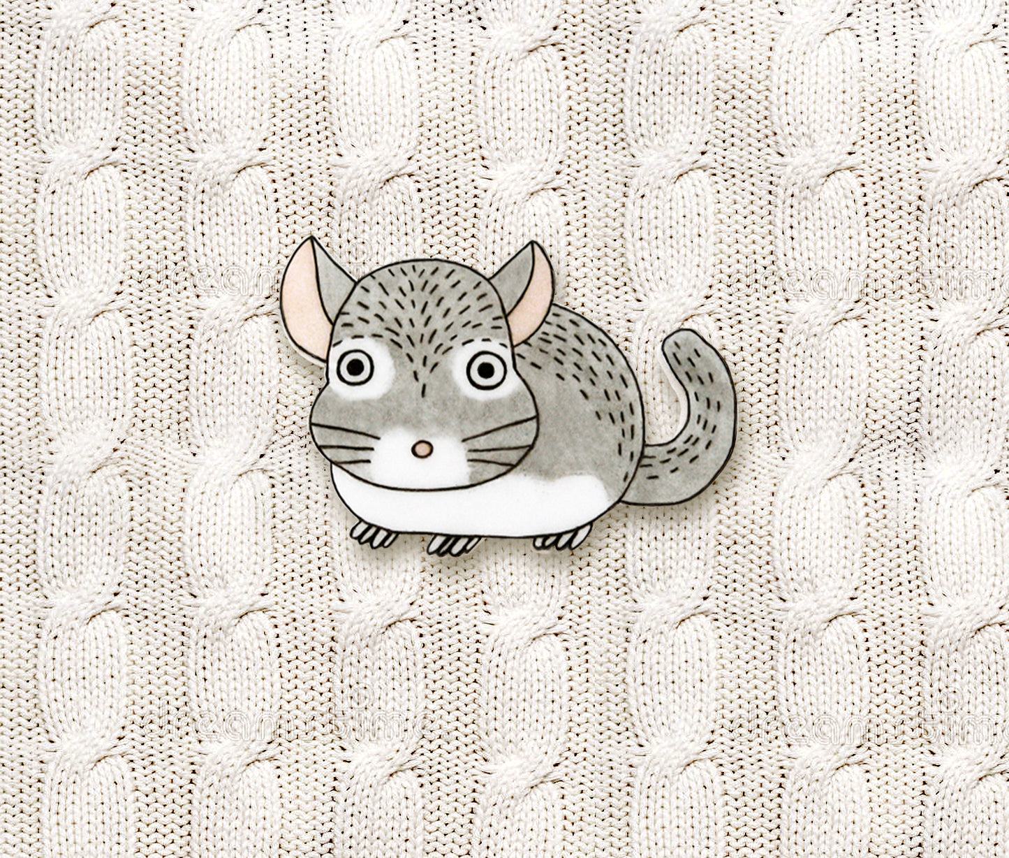 Chinchilla Pin | Cute Pet Jewelry