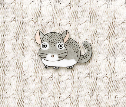 Chinchilla Pin | Cute Pet Jewelry