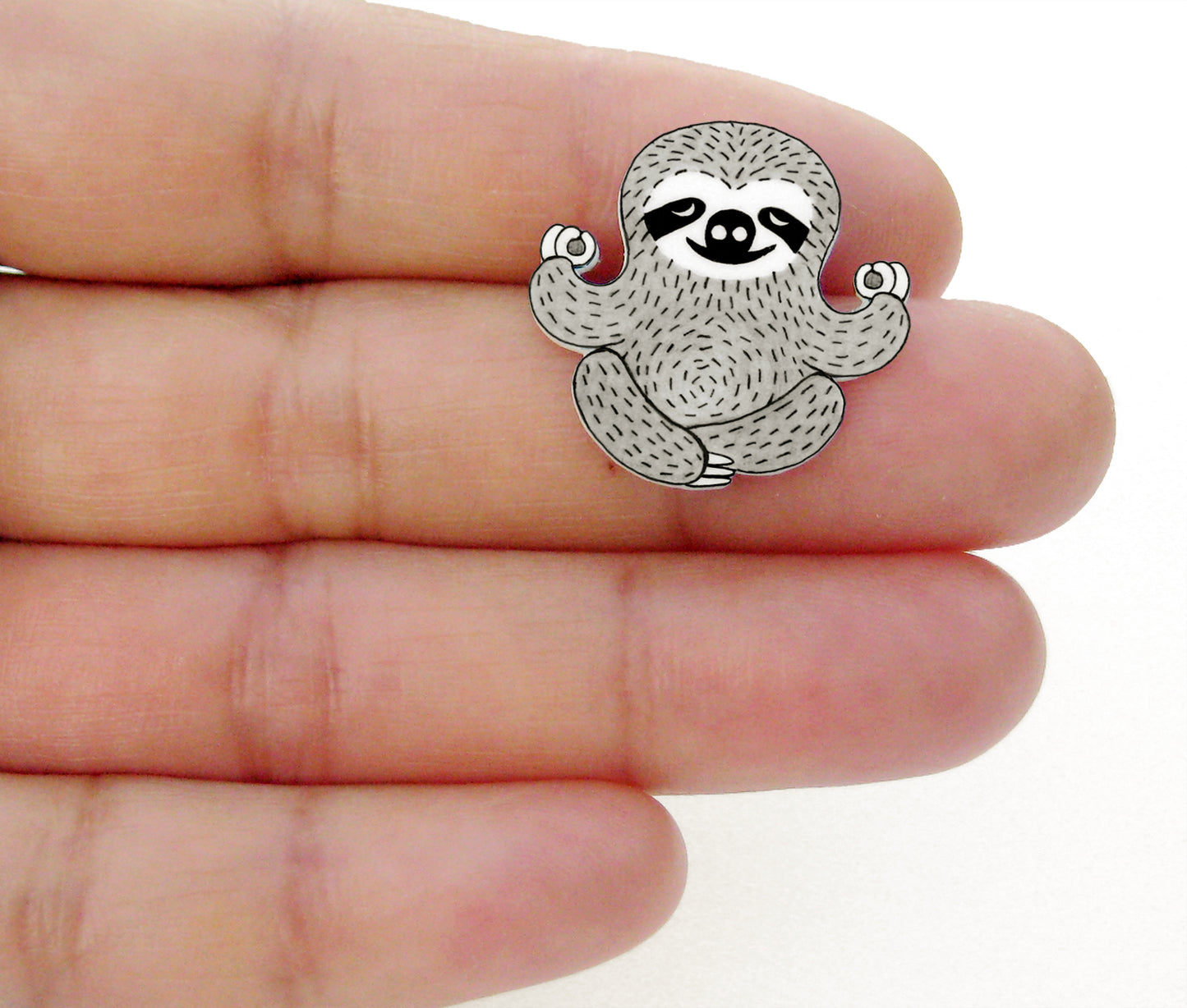 Zen Sloth Pin | Handmade Meditation Jewelry