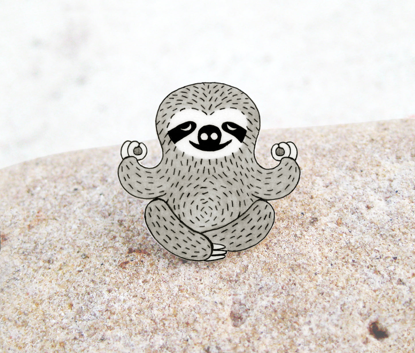 Zen Sloth Pin | Handmade Meditation Jewelry