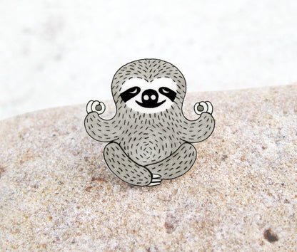 Zen Sloth Pin | Handmade Meditation Jewelry