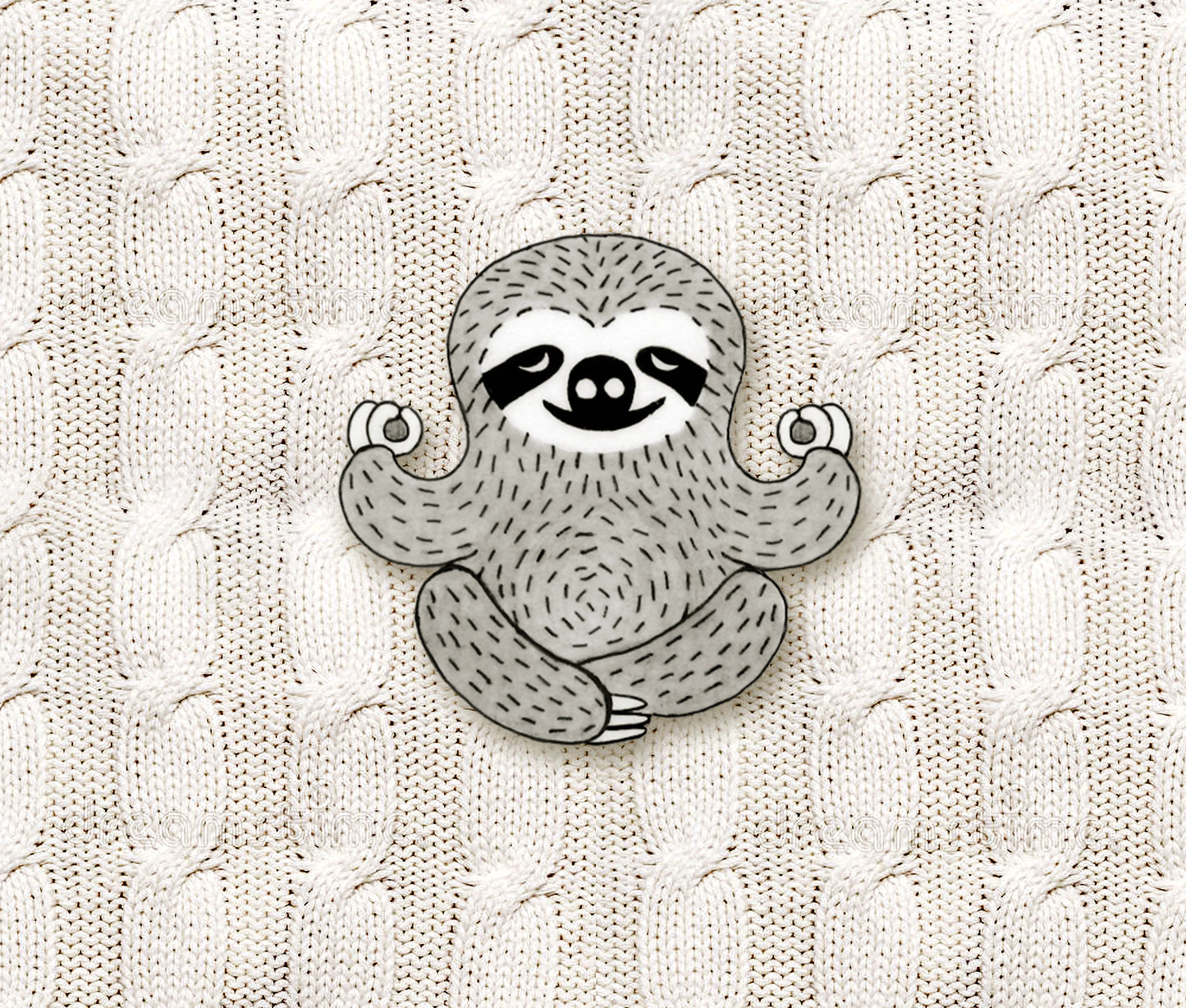 Zen Sloth Pin | Handmade Meditation Jewelry