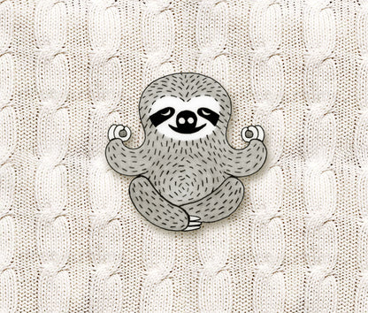 Zen Sloth Pin | Handmade Meditation Jewelry