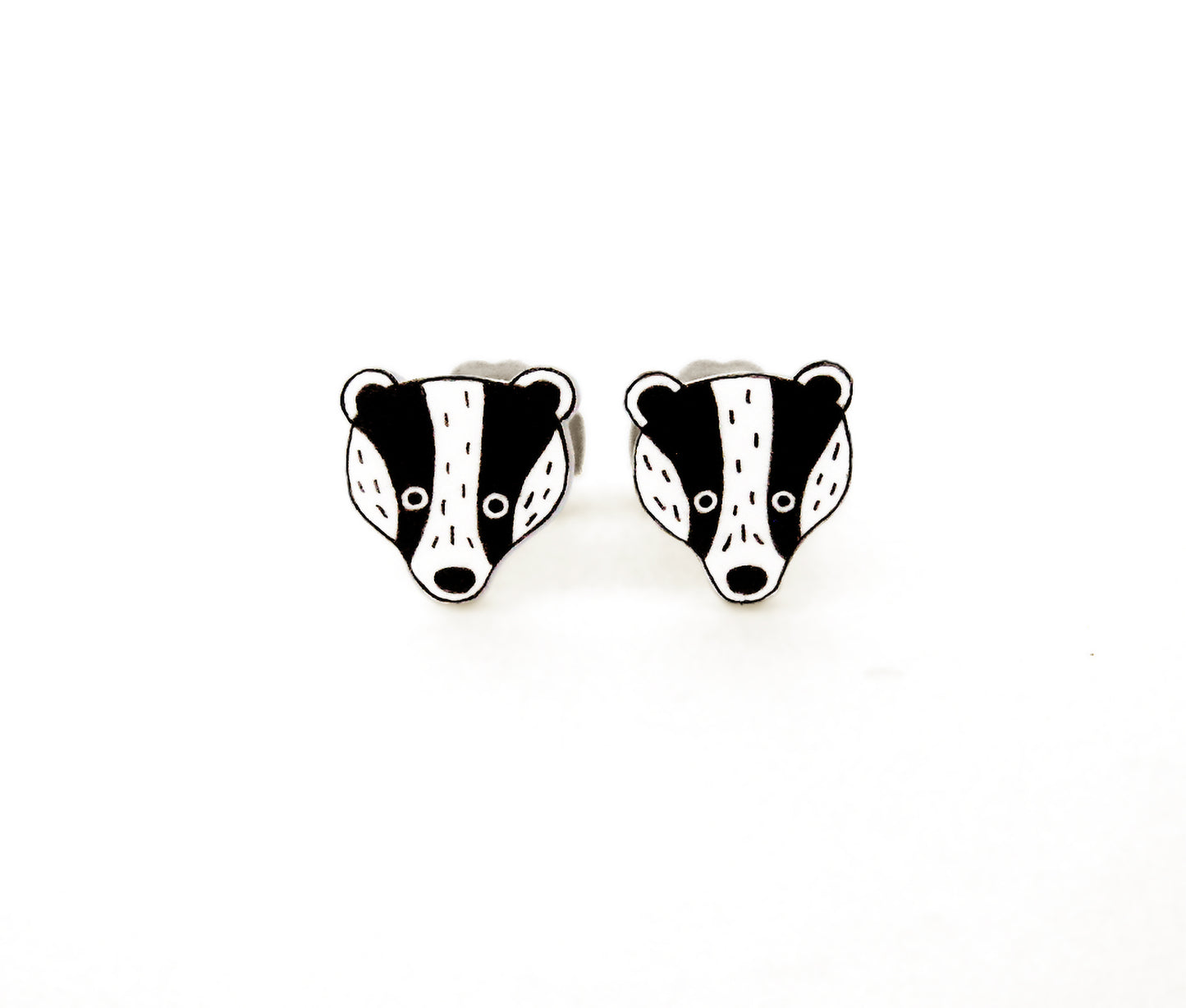 Tiny Badger Stud Earrings | Hypoallergenic Woodland Jewelry