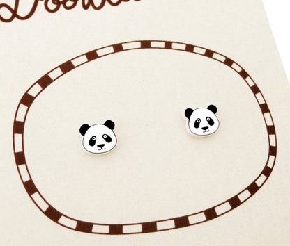Tiny Panda Stud Earrings | Hypoallergenic Handmade Jewelry