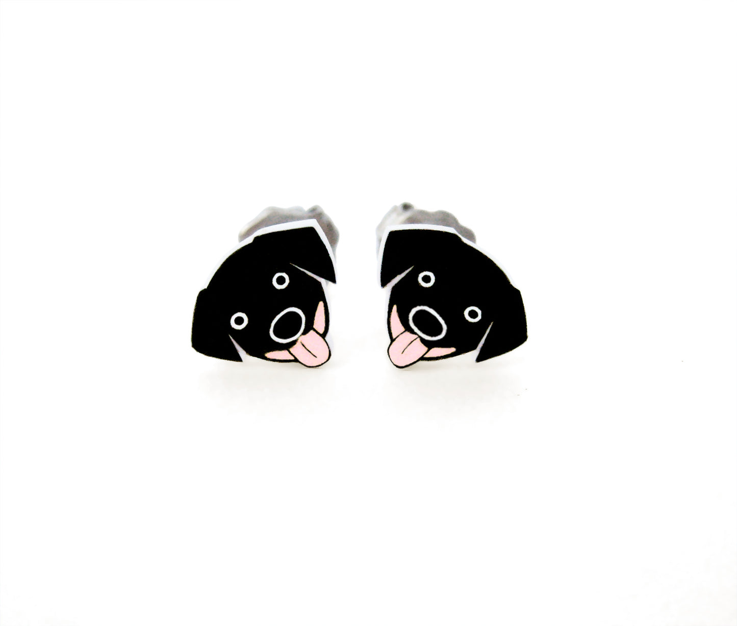 Black Labrador Retriever Stud Earrings