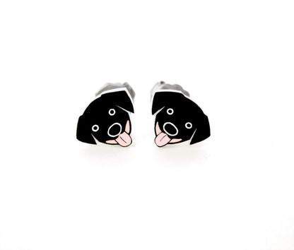 Black Labrador Retriever Stud Earrings