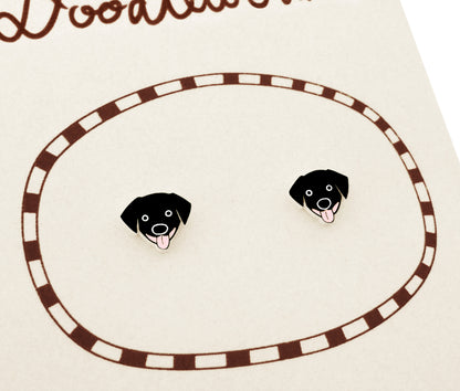 Black Labrador Retriever Stud Earrings