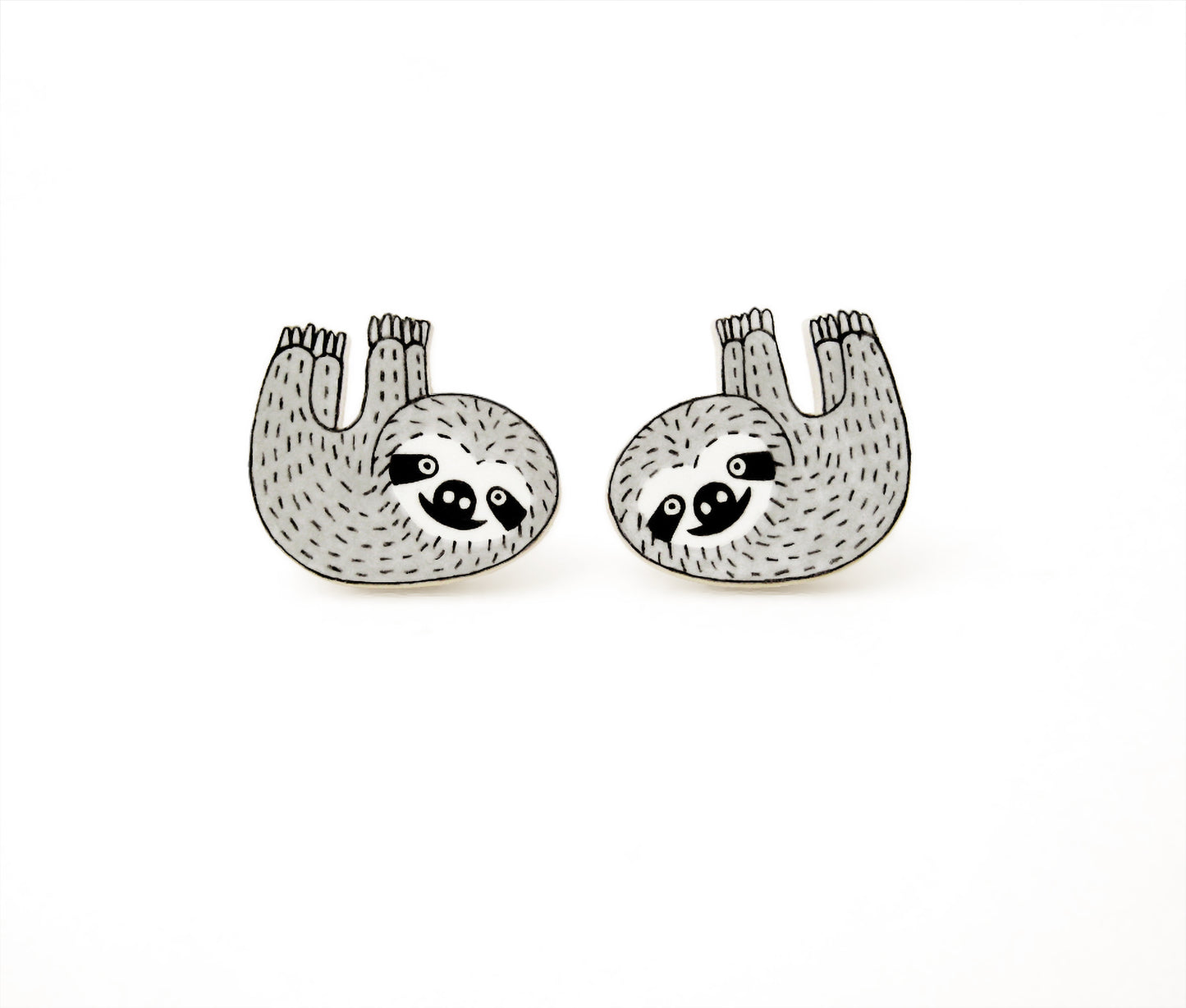 Hanging Sloth Stud Earrings | Hypoallergenic Animal Jewelry