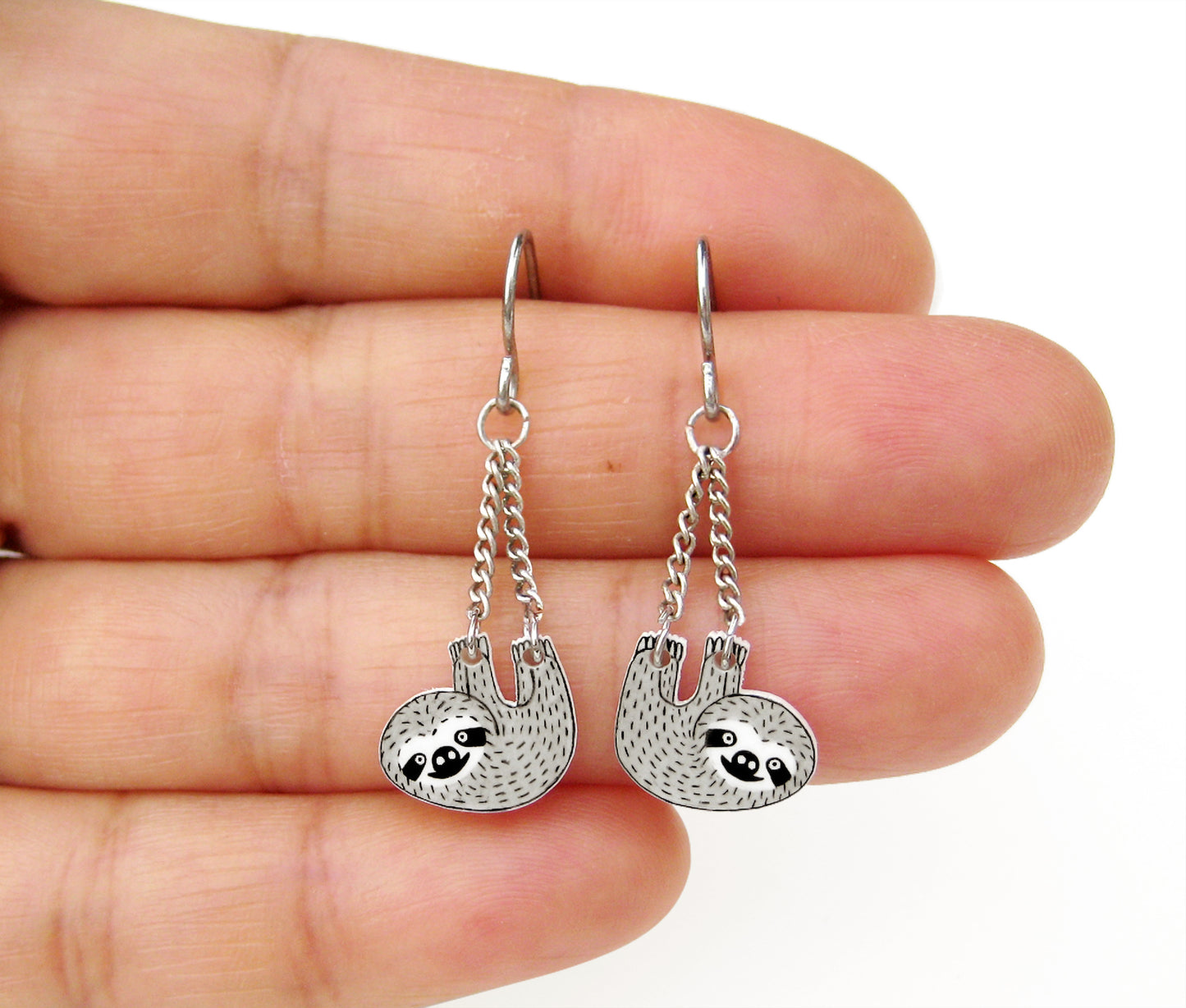 Sloth Dangle Earrings | Hypoallergenic Handcrafted Animal Jewelry