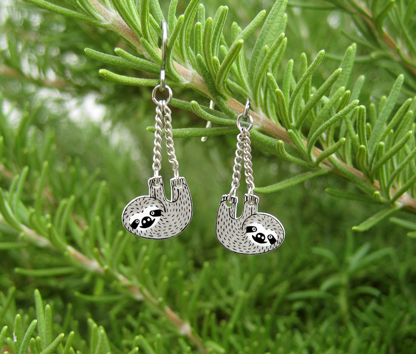Sloth Dangle Earrings | Hypoallergenic Handcrafted Animal Jewelry