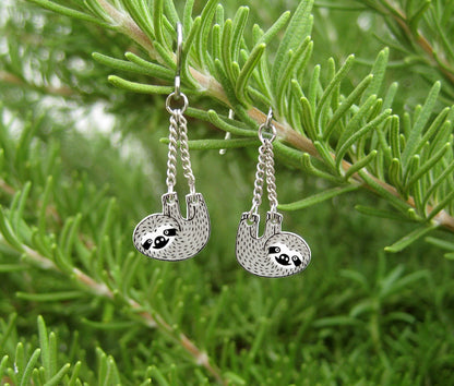 Sloth Dangle Earrings | Hypoallergenic Handcrafted Animal Jewelry