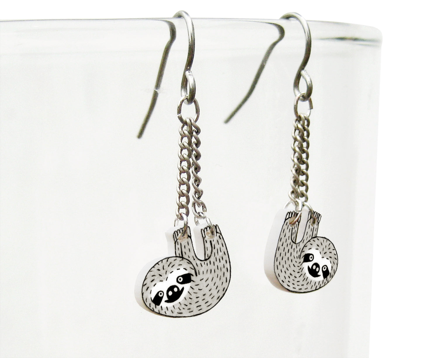 Sloth Dangle Earrings | Hypoallergenic Handcrafted Animal Jewelry
