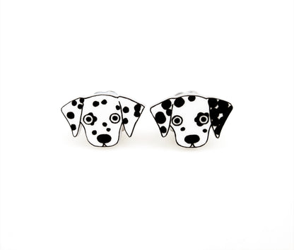 Tiny Dalmatian Stud Earrings | Spotted Dog Jewelry | Hypoallergenic Jewelry