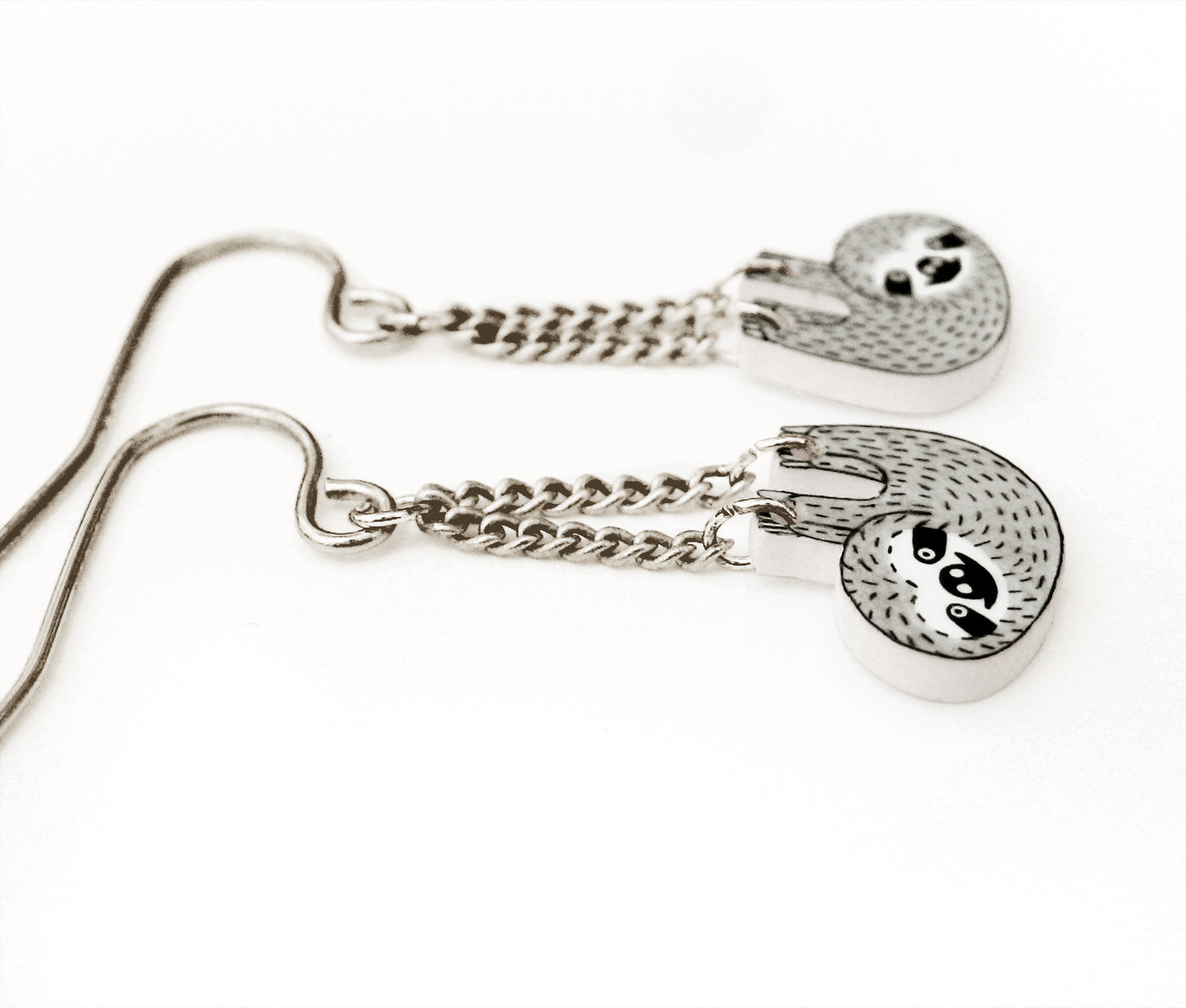 Sloth Dangle Earrings | Hypoallergenic Handcrafted Animal Jewelry