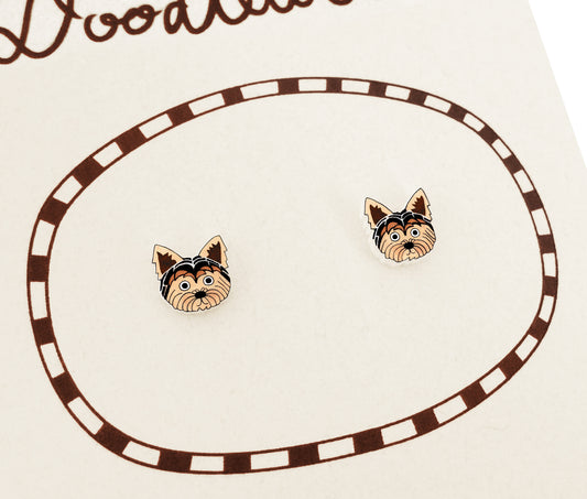 Tiny Yorkie Stud Earrings | Hypoallergenic Dog Mom Gift