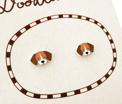 Tiny Beagle Stud Earrings | Hypoallergenic Dog Jewelry