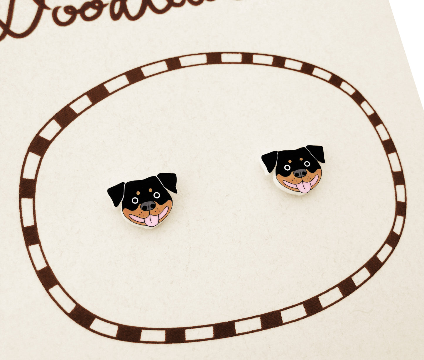 Tiny Rottweiler Stud Earrings | Hypoallergenic Dog Mom Jewelry