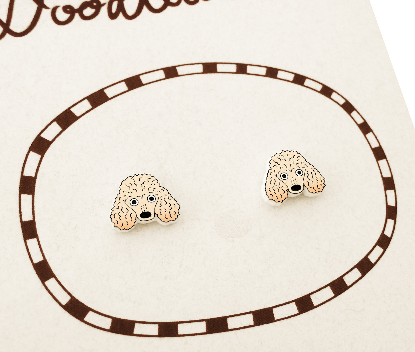 Tiny Cream Poodle Stud Earrings | Hypoallergenic Dog Jewelry