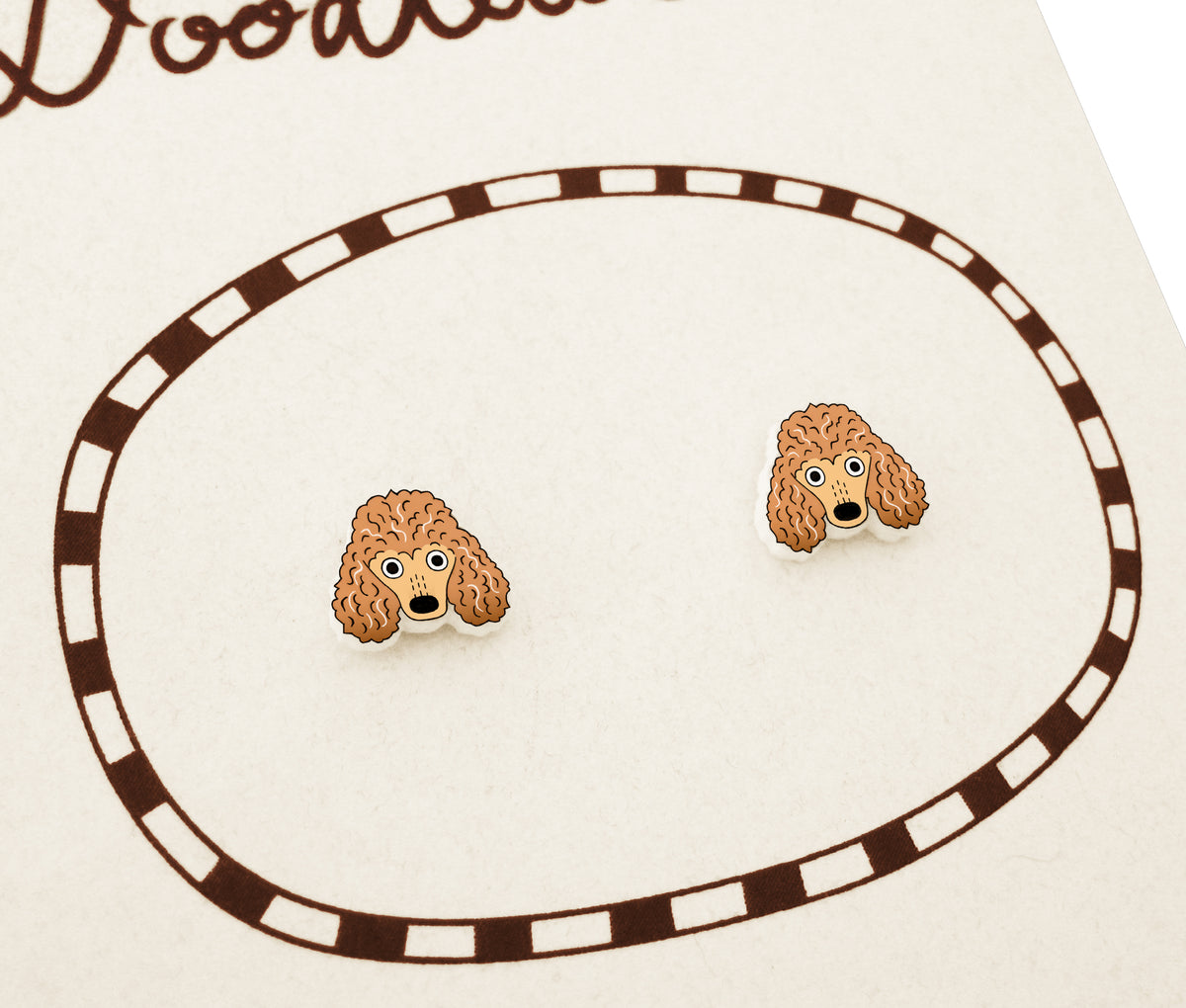 Tiny Apricot Poodle Stud Earrings | Hypoallergenic Handmade Dog Jewelry