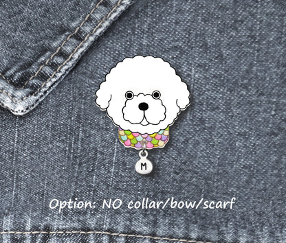 Bichon Frise Dog Pin | Unique White Fluffy Dog Jewelry