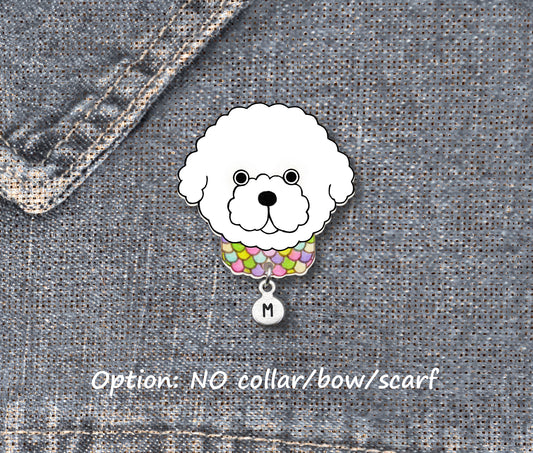 Bichon Frise Dog Pin | Unique White Fluffy Dog Jewelry