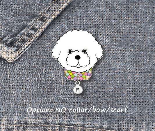 Bichon Frise Dog Pin | Unique White Fluffy Dog Jewelry