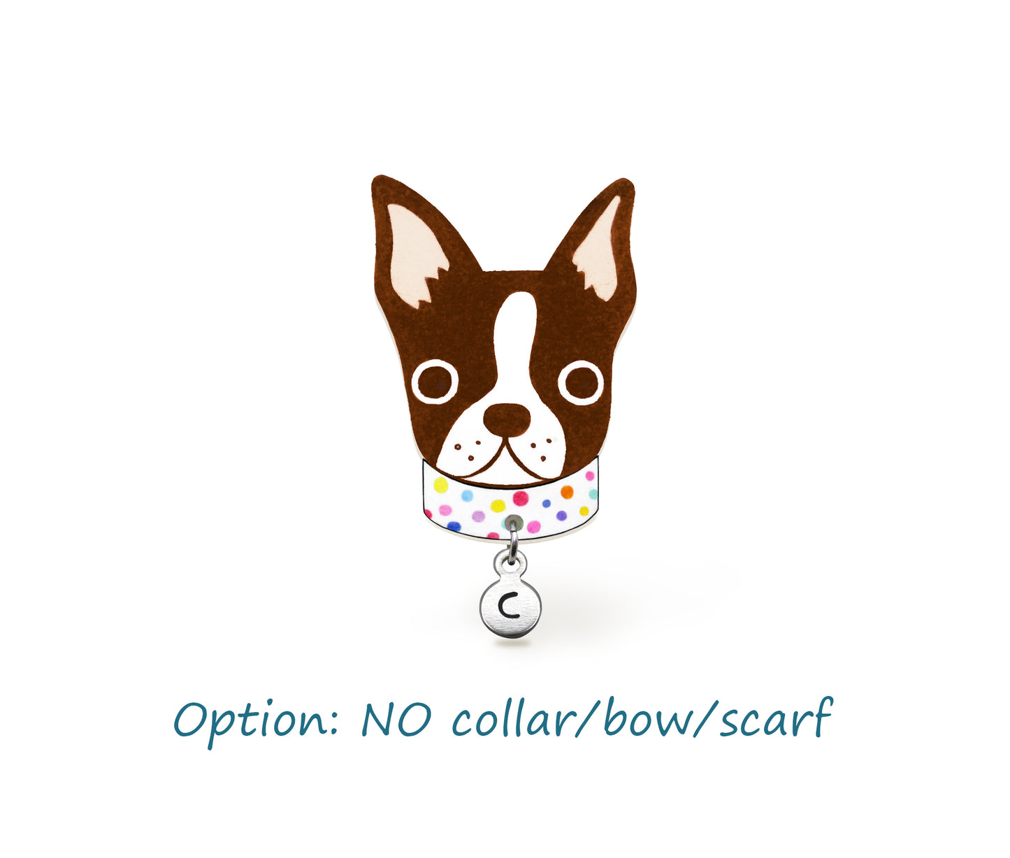 Brown Red Boston Terrier Pin | Handmade Dog Mom Gift
